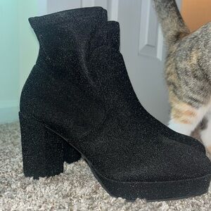 Glitter black boots!!